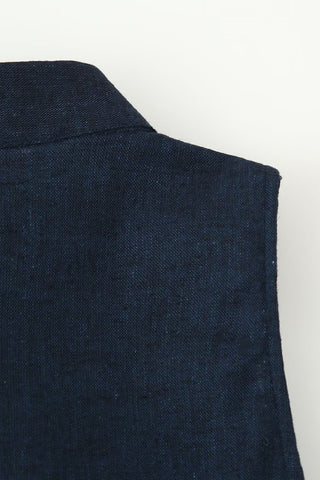 Mandarin Collar Toggle-Front Vest