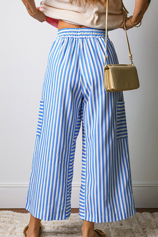 Wide-Leg Drawstring Casual Pants