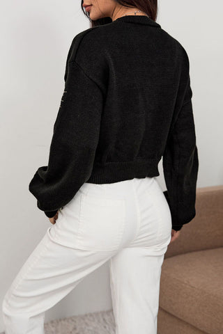 Celestial Motif Cropped Cardigan