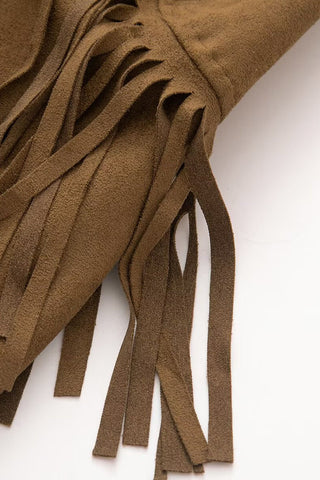 Fringe Lapel Button-Front Jacket