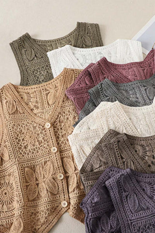 Button-Front Crochet Vest