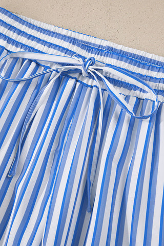 Wide-Leg Drawstring Casual Pants