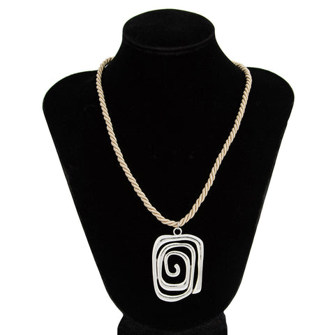 Abstract Spiral Pendant Necklace