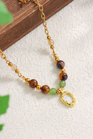 Natural Stone Pendant Chain Necklace