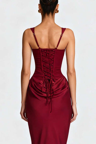 Square Neck Ruched Bodycon Casual Dress