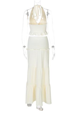 Halter Tie-Back Skirt Set