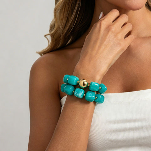 Chunky Beaded Stretch Bracelet