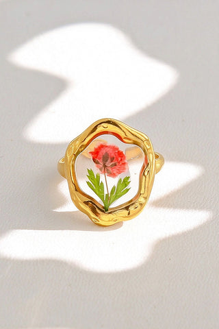 Floral Resin Statement Ring