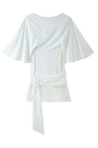 Tie Waist Bell Sleeve Casual Dress