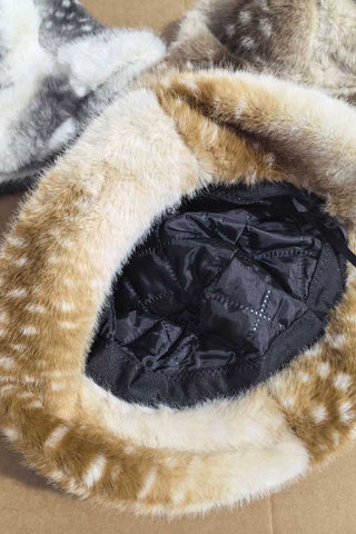 Faux Fur Spotted Bucket Hat