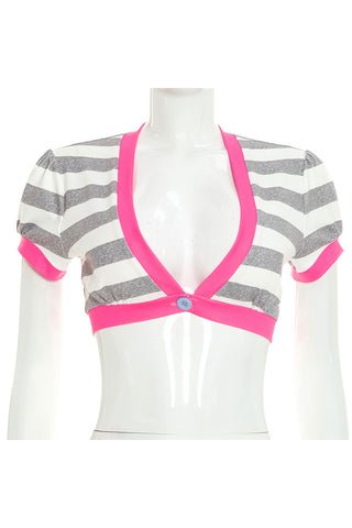 Striped Crop Top with Trim