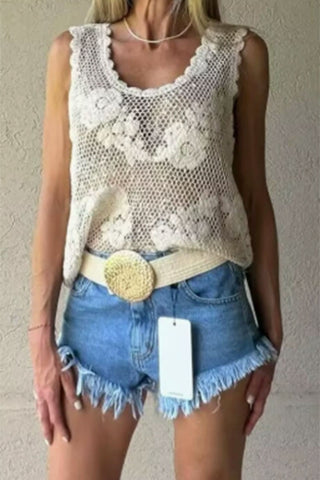 Sleeveless Crochet Tank Top