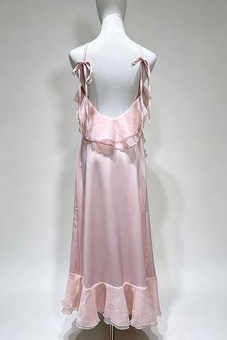 Ruffle Halter Asymmetrical Casual Dress