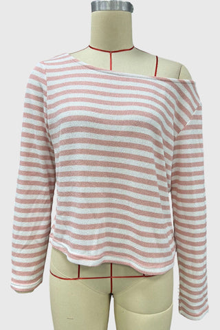 Striped Off-Shoulder Knit Top