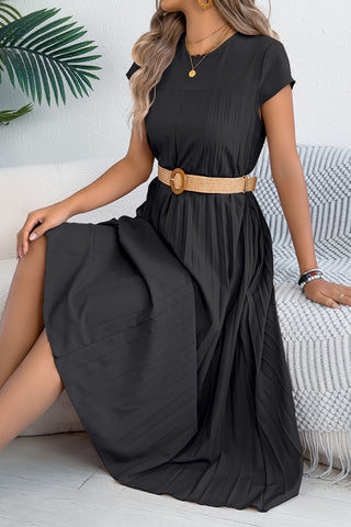 Pleated Casual Midi Dress