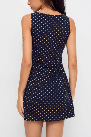 Polka Dot Ruched Bodycon Mini Dress