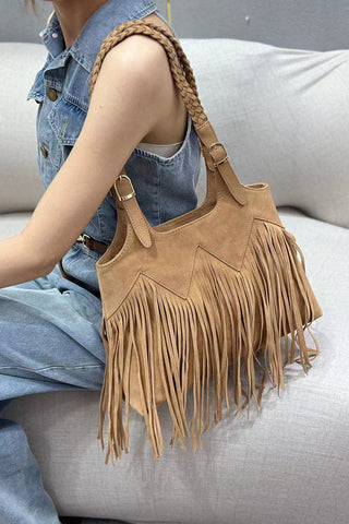 Braid-Handle Fringe Tote