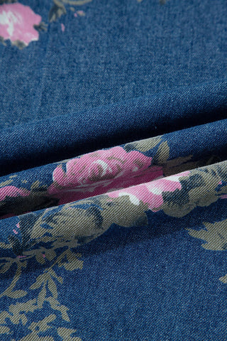 Floral Tie Waist Wide Leg Jeans