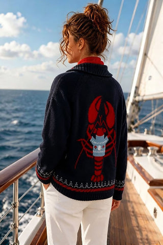 Lobster Graphic Knit Cardigan
