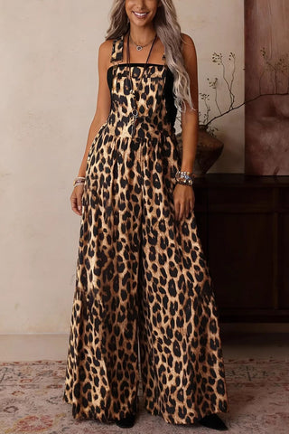 Animal-Print Drawstring Jumpsuit