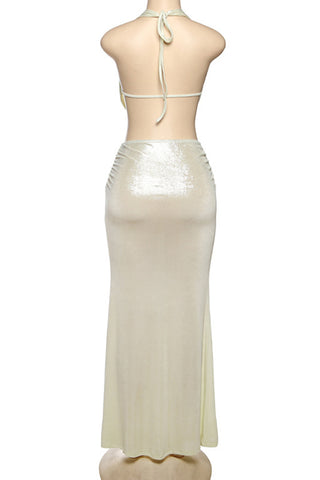 Elegant Halter Skirt Set