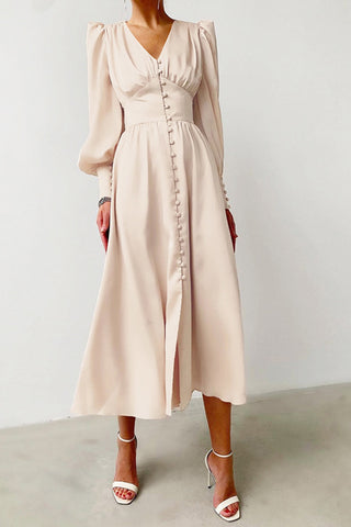 Elegant Buttoned Midi Dress