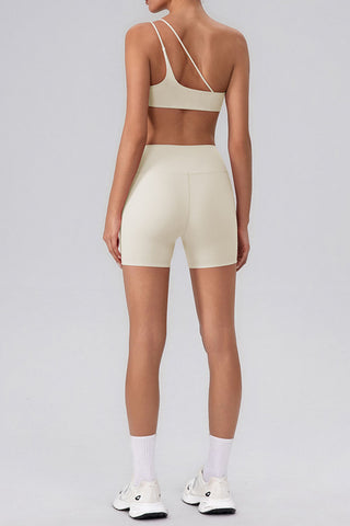 High-Waisted Laser Cut Casual Shorts