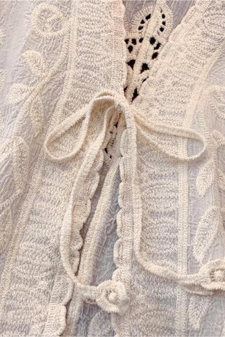 Open-Front Lace Blouse