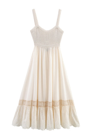 Crochet Bodice A-line Casual Dress