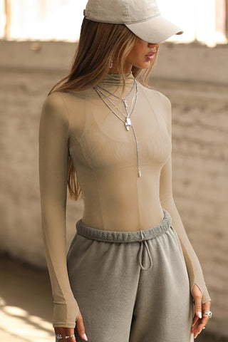 Sheer Mesh Long Sleeve Top