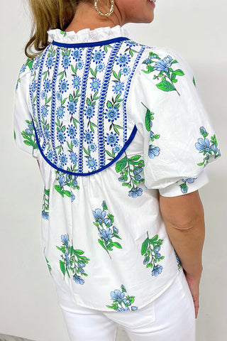 Floral Tie Neck Blouse