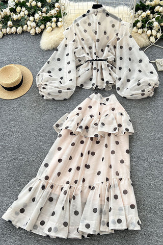 Polka Dot Ruffle Skirt Set