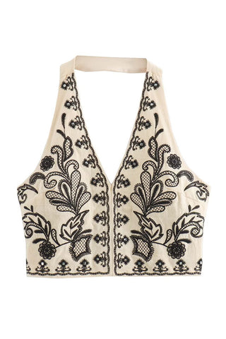 Floral Halter Crop Top and Skirt Set