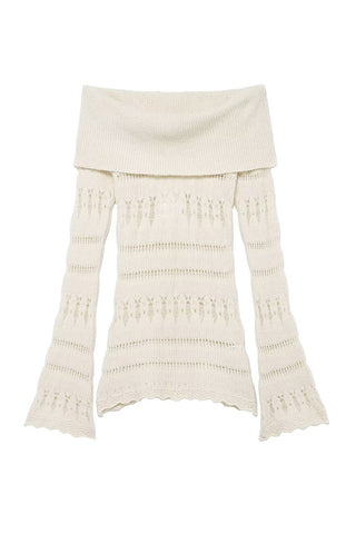 Off-Shoulder Knit Sweater