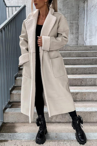 Belted Faux Shearling-Lined Coat