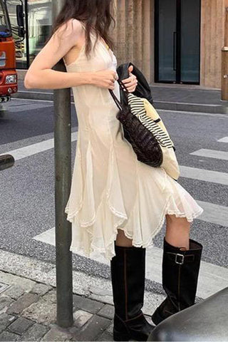 Asymmetric Hem Casual Dress