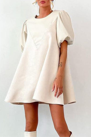 Puff Sleeve Casual Dress