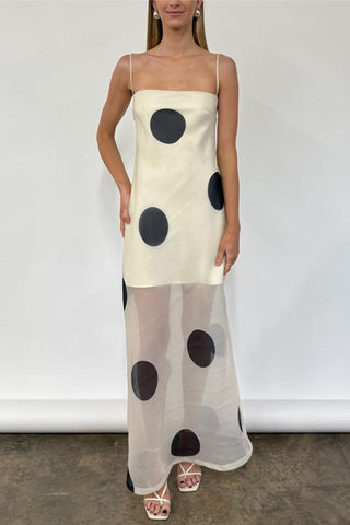 Polka Dot Sheer Overlay Dress