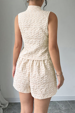 Textured Sleeveless Short Set