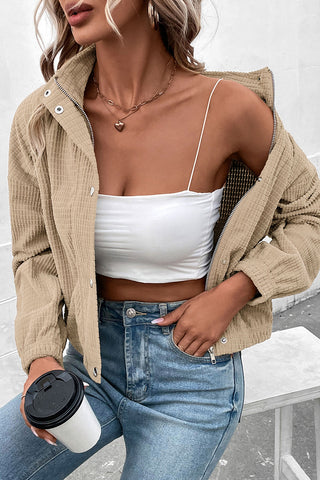 Casual Textured Zip-Up Jacket