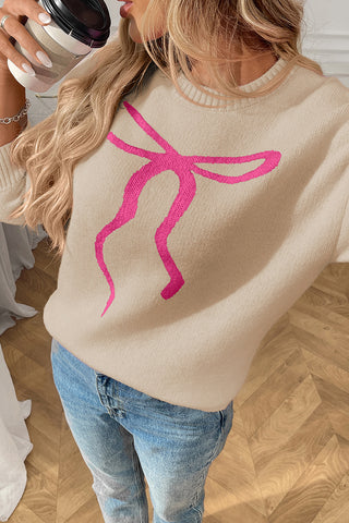 Bow Accent Knit Sweater