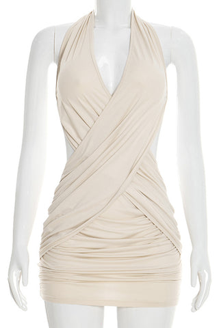 Draped Halter Casual Dress