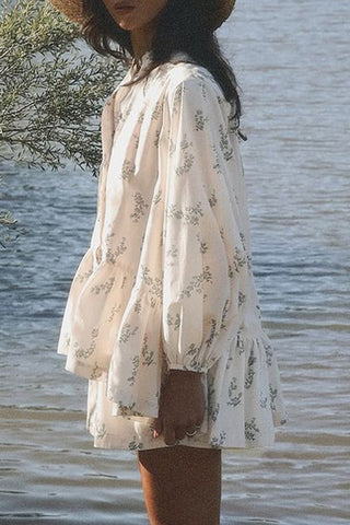 Floral Button-Front Short Set