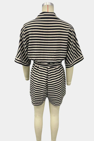 Striped Tie-Waist Romper