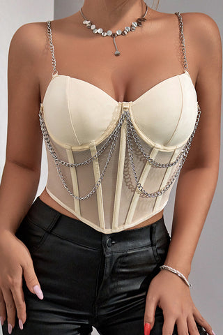 Chain Embellished Bustier Camisole