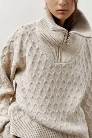 Zipper Knit Pullover Sweater
