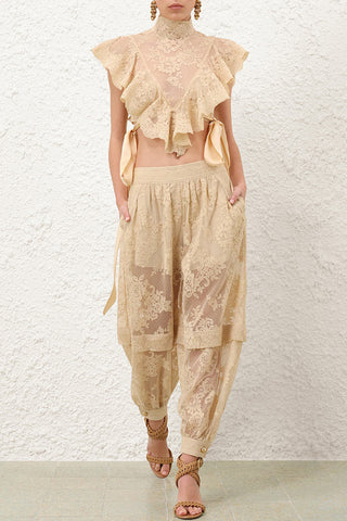 Elegant Ruffle Lace Blouse