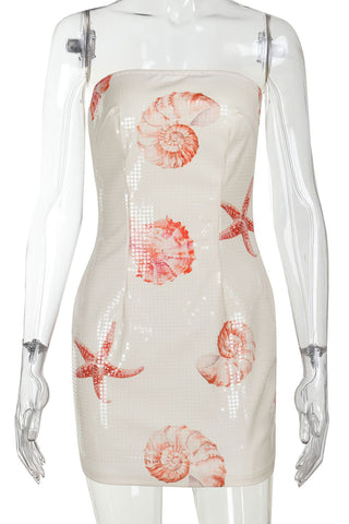 Strapless Starfish Print Dress