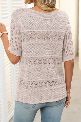 Elegant Knit Short-Sleeve Top