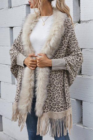 Fringed Leopard Cardigan